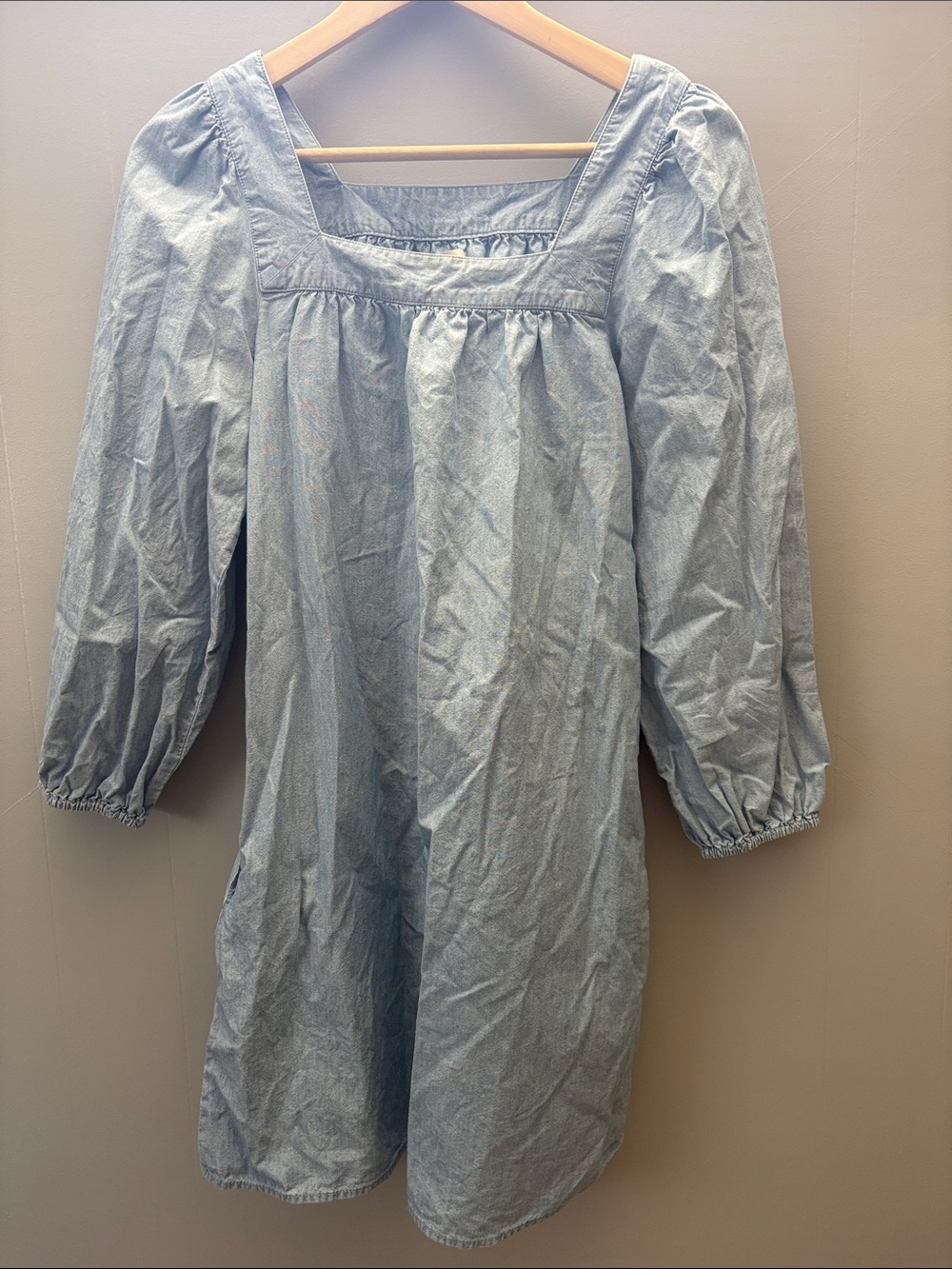 J. Crew Light Blue Cotton Peasant Dress Womens Small Cottagecore Summer Festival